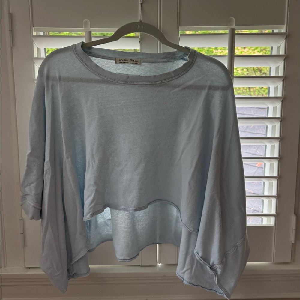 Light Blue cropped Women's Tee Free People  We the Free